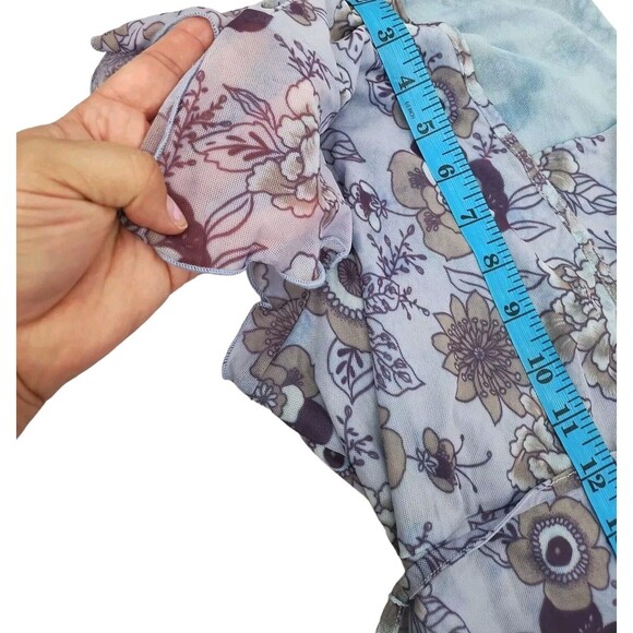 Holly Robinson Peete Maternity Womens Blouse Print Floral Purple Pullover Sz XL - Picture 7 of 13